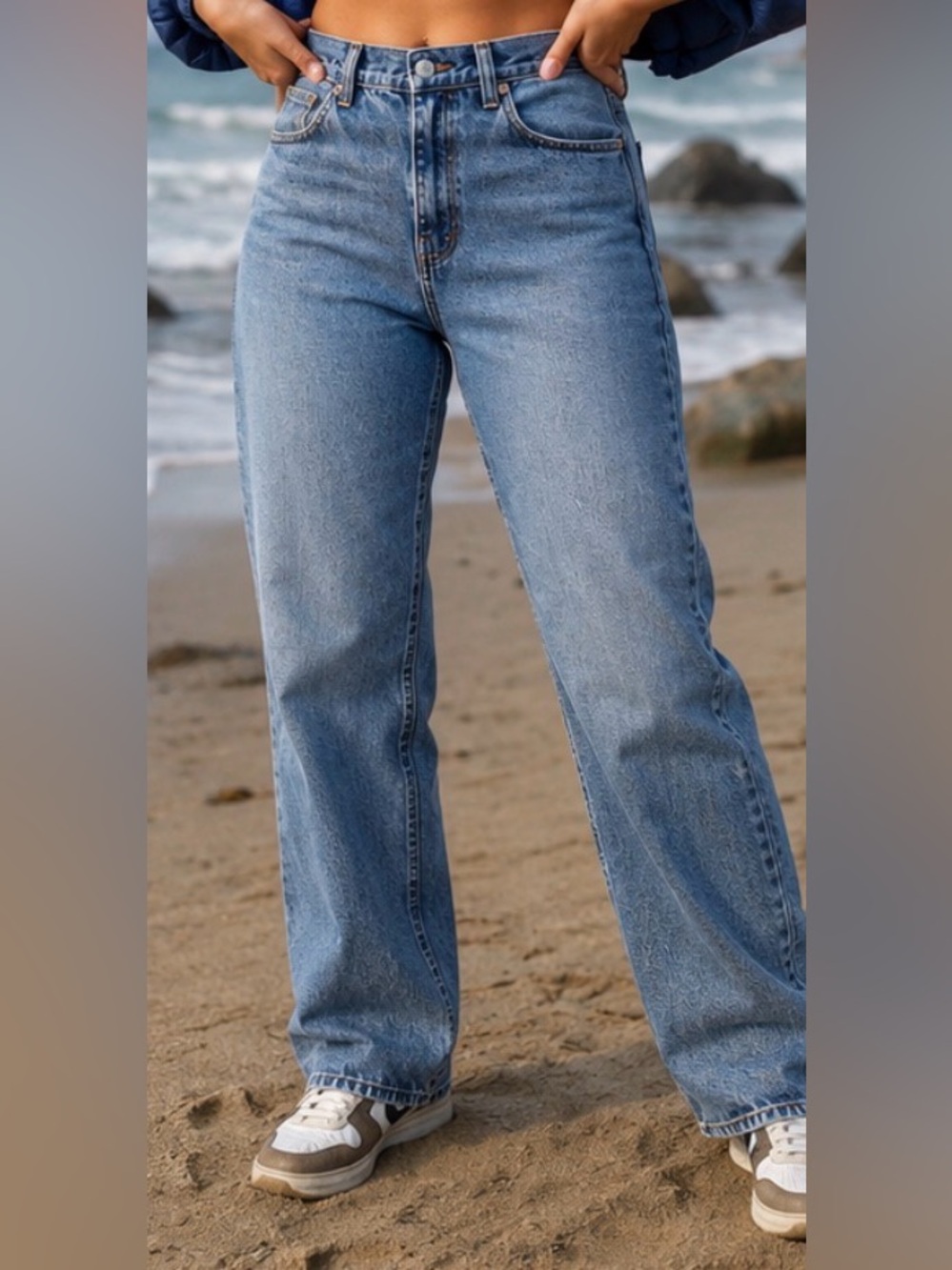Classic High-Rise Straight Jeans in Light Blue